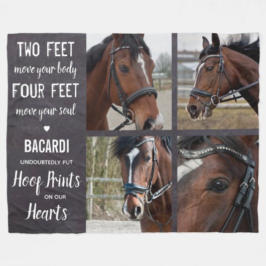 Horse Memorials Equine Keepomwille Photo Collage Fleece Deken (Voorkant (Horizontaal))