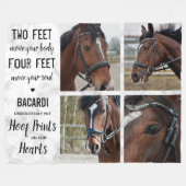Horse Memorials Keepslag Horse Photo Collage Fleece Deken (Voorkant (Horizontaal))