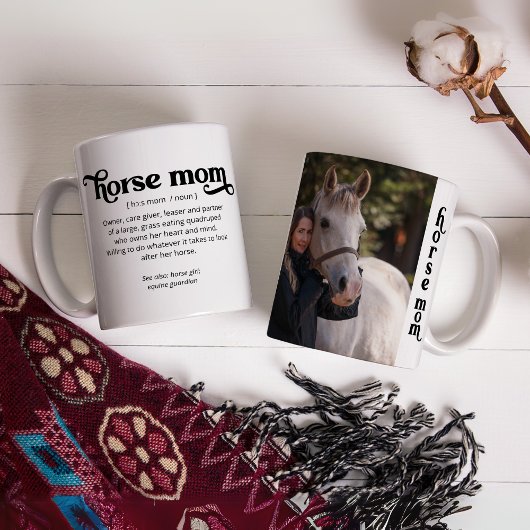 Horse Mom Custom Foto en Tekst Koffie Mok
