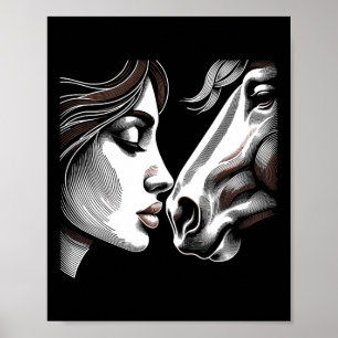 Horse Mom Equestrian Horseck Riding Cowgirl voor W Poster