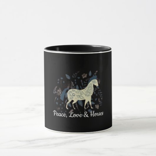 Horse Mug – Run Free, Live Wild Design Mok (Midden)