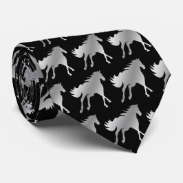 Horse Mustang Team Mascot Football Necktie Stropdas