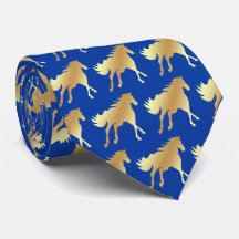 Horse Mustang Team Mascot Football Necktie