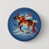 Horse N Bright Feathers Button (Voorkant)