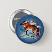 Horse N Bright Feathers Button (Voorkant /achterkant)