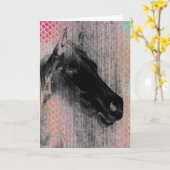 Horse Negative Colorful Birthday Kaart (Gele Bloem)