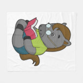 Horse Nerd Book Glasses Fleece Deken (Voorkant (Horizontaal))