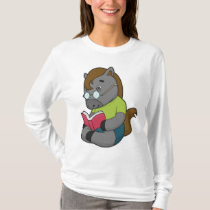 Horse Nerd Book Glasses T-shirt