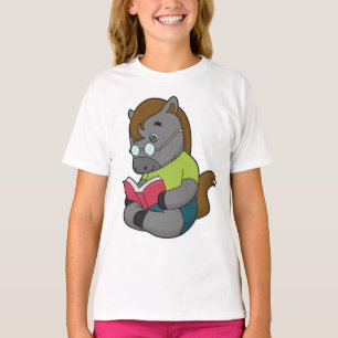 Horse Nerd Book Glasses T-shirt