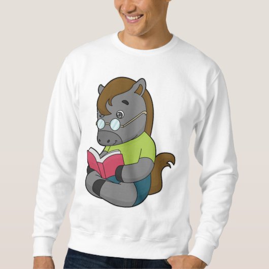 Horse Nerd Book Glasses Trui (Voorkant)