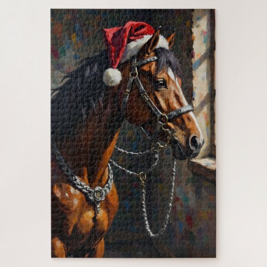 Horse Noble Chiaroscuro Christmas Stable Hat Legpuzzel (Verticaal)