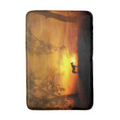 Horse Oak Trees Sunrise Bathmat Badmat (Voorkant Verticaal)