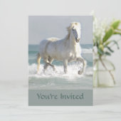 Horse Ocean Beauty Invitation Kaart (Staand voorkant)