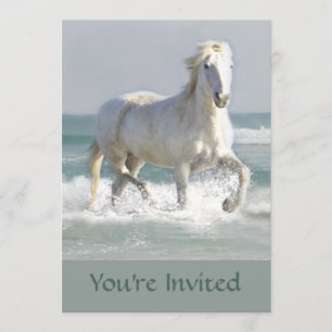 Horse Ocean Beauty Invitation Kaart