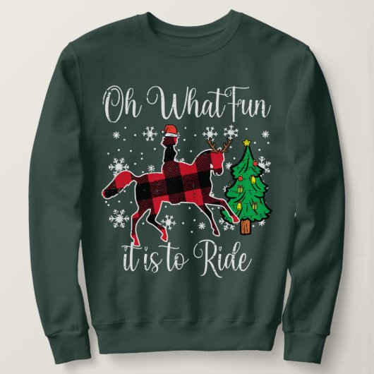 Horse Oh, wat leuk dat het is om met kerstfeestjes Trui (Design voorkant)