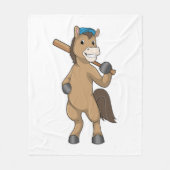 Horse on Baseball with Baseball Fleece Deken (Voorkant)