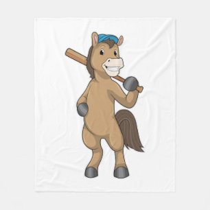Horse on Baseball with Baseball Fleece Deken