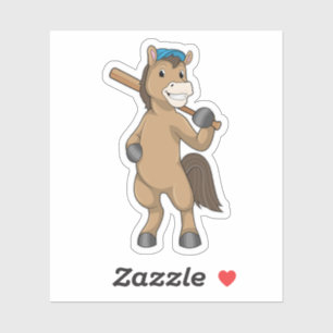 Horse on Baseball with Baseball Sticker