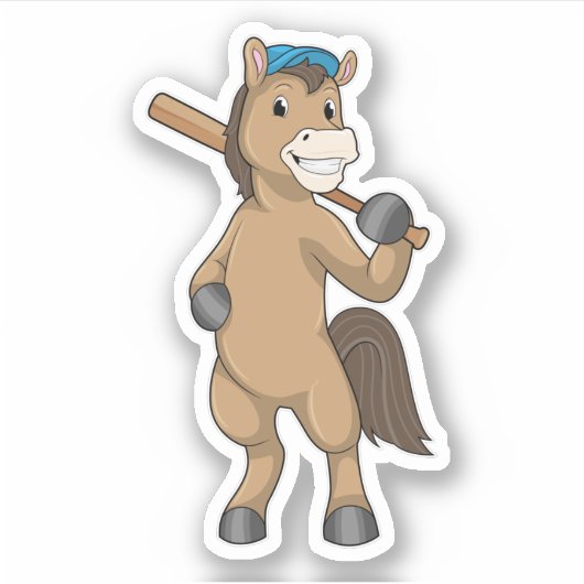 Horse on Baseball with Baseball Sticker (Voorkant)