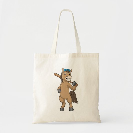 Horse on Baseball with Baseball Tote Bag (Voorkant)