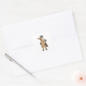 Horse on Baseball with Baseball Vierkante Sticker (Envelop)