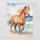 Horse on Beach Briefkaart (Voorkant)