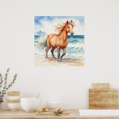 Horse on Beach Poster (Keuken)