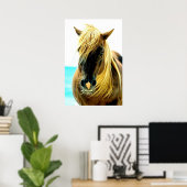 Horse on Beach Poster (Thuiskantoor)