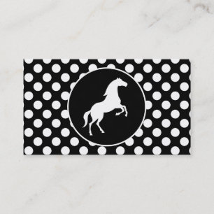 Horse on Black and White Polka Dots Visitekaartje