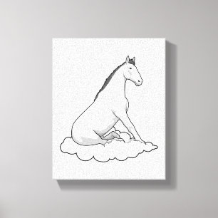 Horse on Cloud Canvas Afdruk