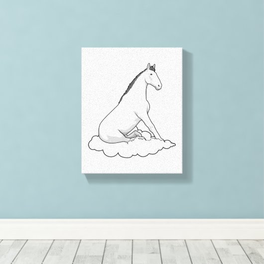 Horse on Cloud Canvas Afdruk (Insitu (Houten vloer))