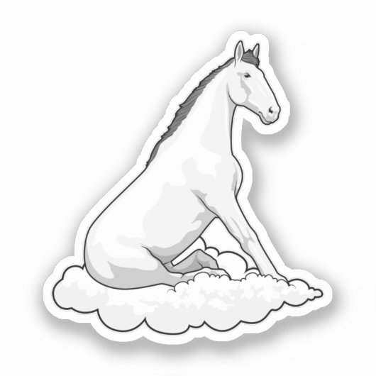 Horse on Cloud Sticker (Voorkant)