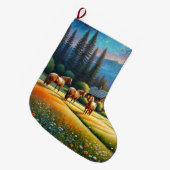 Horse on Farm Wildflower Meadow Grote Kerstsok (Voorkant (Hangend))