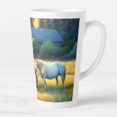 Horse on Farm Wildflower Meadow Latte Mok (Rechts)