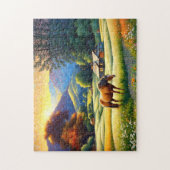 Horse on Farm Wildflower Meadow Legpuzzel (Verticaal)