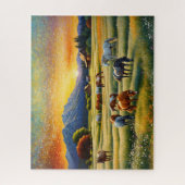 Horse on Farm Wildflower Meadow Legpuzzel (Verticaal)