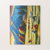 Horse on Farm Wildflower Meadow Legpuzzel (Verticaal)