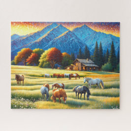 Horse on Farm Wildflower Meadow Legpuzzel