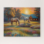 Horse on Farm Wildflower Meadow Legpuzzel<br><div class="desc">Horses on Farm Wildflower Meadow. Beautiful Puzzles, planners, notebooks with this design in my stores.. Lots of art in my stores. Add this art to other products, add text.</div>