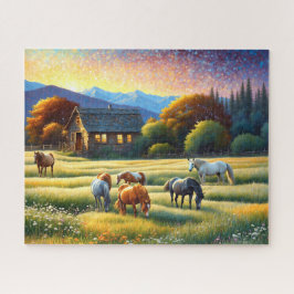 Horse on Farm Wildflower Meadow Legpuzzel