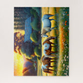 Horse on Farm Wildflower Meadow Legpuzzel (Verticaal)