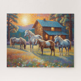 Horse on Farm Wildflower Meadow Legpuzzel