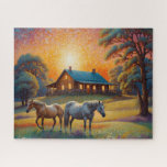 Horse on Farm Wildflower Meadow Legpuzzel<br><div class="desc">Horses on Farm Wildflower Meadow. Beautiful Puzzles, planners, notebooks with this design in my stores.. Lots of art in my stores. Add this art to other products, add text.</div>