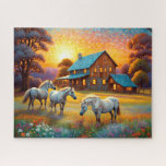 Horse on Farm Wildflower Meadow Legpuzzel<br><div class="desc">Horses on Farm Wildflower Meadow. Beautiful Puzzles, planners, notebooks with this design in my stores.. Lots of art in my stores. Add this art to other products, add text.</div>