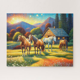 Horse on Farm Wildflower Meadow Legpuzzel