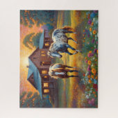 Horse on Farm Wildflower Meadow Legpuzzel (Verticaal)