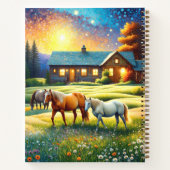 Horse on Farm Wildflower Meadow Notitieboek (Achterkant)