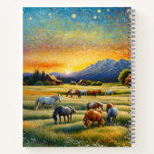 Horse on Farm Wildflower Meadow Notitieboek (Achterkant)