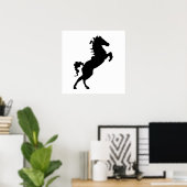 Horse on Hind Legs Silhouette Poster (Thuiskantoor)