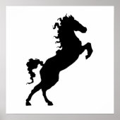 Horse on Hind Legs Silhouette Poster (Voorkant)